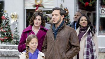 On set of Hallmark's Christmas in Homestead