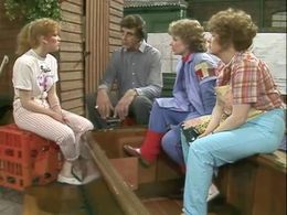 Andrea Arnold, Jeannie Crowther, Peter Mayhew, and Sandi Toksvig in No 73 (1982)