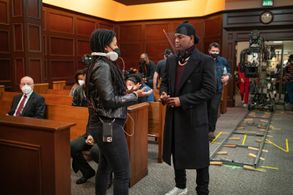 Dawn Wilkinson directing Actor Ne-Yo in her episode of 