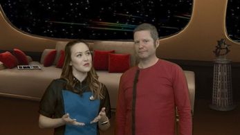Bryan Kreutz and Lili Fox-Lim in A Captain's Log (2021)