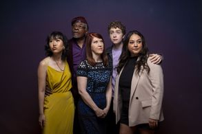 Keith David, Kate Flannery, Maureen Bharoocha, Ramona Young, and Connor Kalopsis