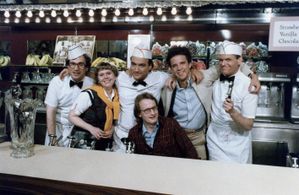 John Davies with cast of SNL short 