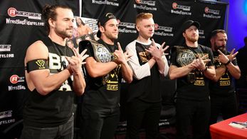 Chris Lindsey, Austin Jenkins, Kyle Greenwood, and Bobby Fish in WWE at Ringside Fest (2018)