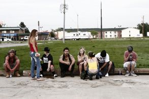 Shia LaBeouf, Riley Keough, McCaul Lombardi, and Veronica Ezell in American Honey (2016)