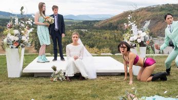 Natalie Zea, Ashley Gerasimovich, Daniella Pineda, and Liam Carroll in The Detour (2016)