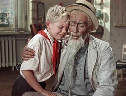 Aleksei Litvinov and Nikolay Volkov in The Flying Carpet (1957)