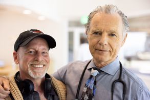 Director Benjamin Pollack and Actor Bruce Greenwood on the set of What Ever Happened to Jonny Faith