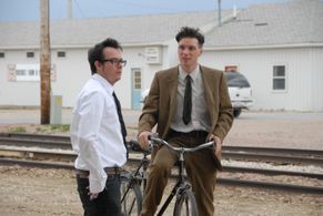 Michael Lander, Cillian Murphy - On set Peacock