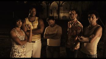 Jorge Molina, Alexis Díaz de Villegas, Jazz Vilá, Andros Perugorría, and Eliecer Ramírez in Juan of the Dead (2011)