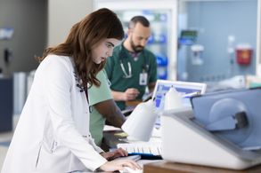 Tasso Feldman and Kaley Ronayne in The Resident: Her Heart (2022)