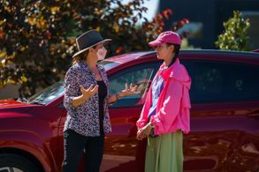 Director Caroline Bell-Booth with Tatum Warren-Ngata for My Life Is Murder (Season 3)