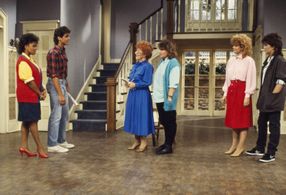 George Clooney, Nancy McKeon, Kim Fields, Mindy Cohn, Charlotte Rae, and Lisa Whelchel in The Facts of Life (1979)