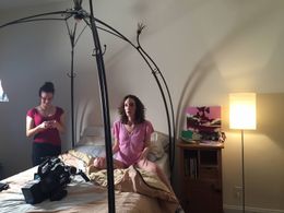 Filming of Evil Rising, myself and set pa, Victoria.