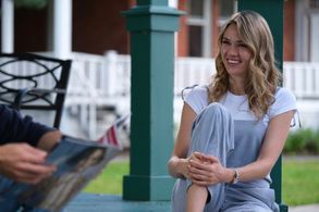 Tori Anderson and Kristopher Turner in You May Kiss the Bridesmaid (2021)