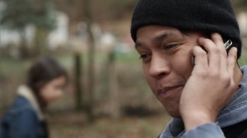 Chaske Spencer and Nikki Hahn in The Hero Pose (2014)