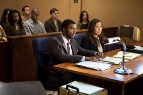 Aldis Hodge and Maria Russell in Leverage (2008)