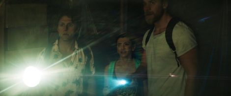 Michael Vlamis, Bianca Haase, and Brock O'Hurn in The Resort (2021)