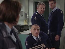 William McInnes, Damian Walshe-Howling, and John Wood in Blue Heelers (1994)