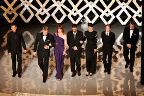Matthew Broderick, Molly Ringwald, Macaulay Culkin, Judd Nelson, Ally Sheedy, Jon Cryer, and Anthony Michael Hall at an 