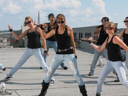 Celeste on the set of her music video 