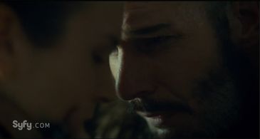 Michael Eklund and Dominique Provost-Chalkley in Wynonna Earp (2016)