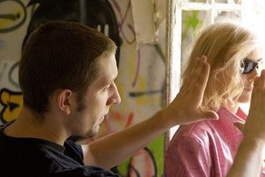 Barbara Kowa and Andre Schneider on the set of 