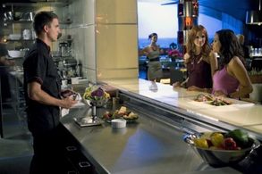 Colin Egglesfield and Ashlee Simpson in Melrose Place (2009)