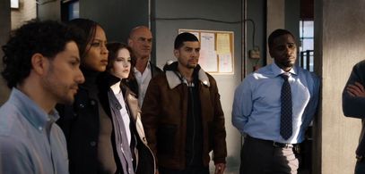 Christopher Meloni, Rick Gonzalez, Ainsley Seiger, Danielle Moné Truitt, Narada Campbell, and German Santiago in Law & O