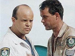 Marshall Napier and Gary Sweet in Police Rescue (1989)