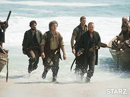 Andre Jacobs, Toby Stephens, Tom Hopper, and Richard Lothian in Black Sails (2014)