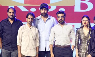 Aditi Rao Hydari, Ram Charan, Radha Krishna Jagarlamudi, Varun Tej, and Sankalp Reddy at an event for Antariksham 9000 k