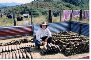 Morgan on location in Cambodia filming 