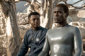 Abubakar Salim and Ethan Hazzard in Raised by Wolves (2020)