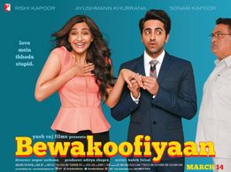 Rishi Kapoor, Sonam Kapoor, and Ayushmann Khurrana in Bewakoofiyaan (2014)