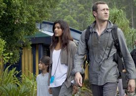 Shelley Conn, Jason O'Mara, and Alana Mansour in Terra Nova (2011)