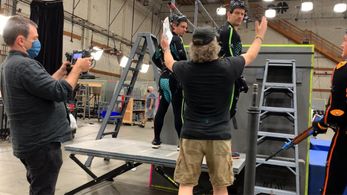 On set for WAR IS OVER!