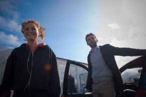 actress Agusta Eva Erlendsdottir (as Margret) and actor Stefan Karl Stefansson (as leading role Larus)