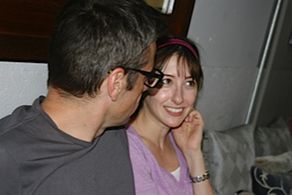 James Rouse and Kina Bermudez on set