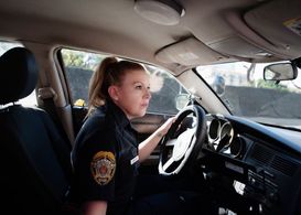 Christy Lee Hughes on the set of Asking For It