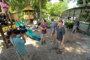 R. Brandon Johnson on set of HGTV's, 