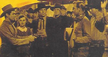 Slim Pickens, Rex Allen, James Anderson, Michael Hall, and Mary Ellen Kay in The Last Musketeer (1952)