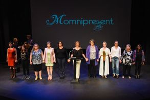 Momnipresent Storytelling Show Curtain Call. Kate's story was Beautiful Boy.