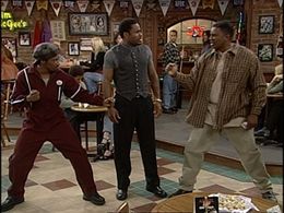 Lanier Edwards, Eddie Griffin, and Malcolm-Jamal Warner in Malcolm & Eddie (1996)