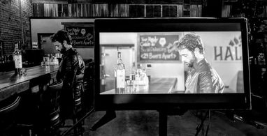 Behind the scenes photo of Chance Gibbs as Charlie McNulty in Jason Vandygriff’s “A Serious Predicament.”