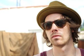 Dillon Tucker on the set of 