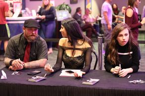 Katelyn Katz, Ghadir, and Lawrence R. Kivett at an event for The Playground (2017)