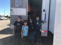 The boys with the best On Set Teacher ever.. Andrea Eisen - Flint