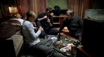 Maksim Konovalov, Vladimir Vdovichenkov, Sergey Gorobchenko, and Andrey Merzlikin in Bummer (2003)