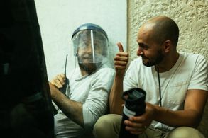 Derek Cianfrance and Jody Lee Lipes on the set of I Know This Much Is True