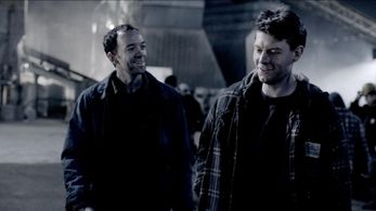 Patrick Fugit and Myke Holmes in Outcast (2016)